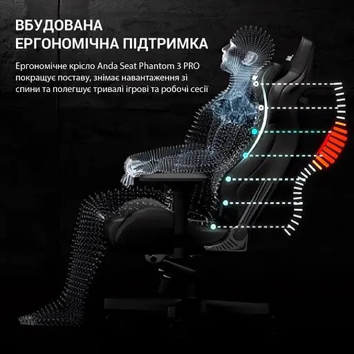 Крісло ігрове Anda Seat Phantom 3 Pro Size L Dark Gray Linen Fabric (AD18YC-06-GB-F) - фото 15