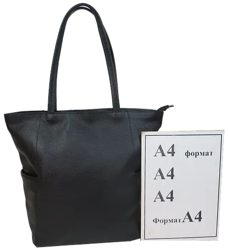 Женская кожаная сумка на двух ручках Borsacomoda черная sum0028736 - фото 6