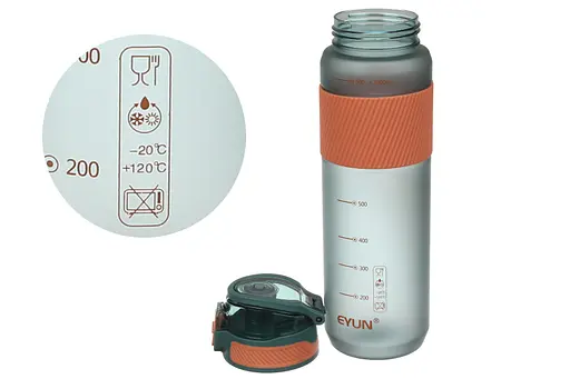 Пляшка для води спортивна Laprida Soft-touch 1000 мл помаранчева (67-5220) - фото 3