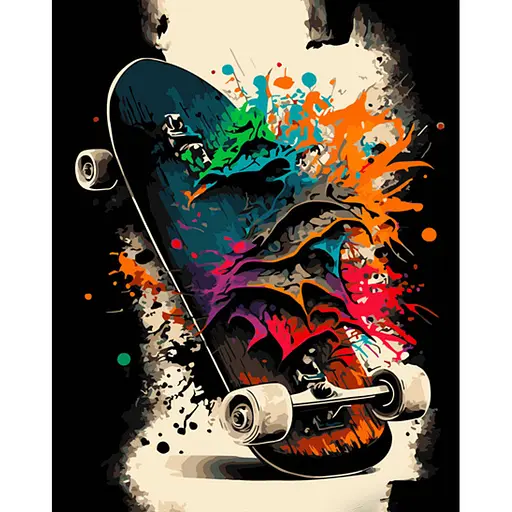 Картина по номерам Strateg ПРЕМИУМ Краски на скейте размером 40х50 см (GS912) - фото 1