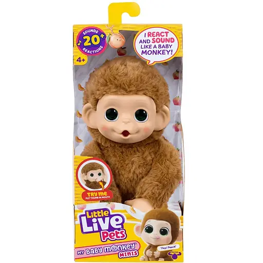 Інтерактивна іграшка Moose Little Live Pets Мавпеня Пепі Піч бежева (26766) - фото 3