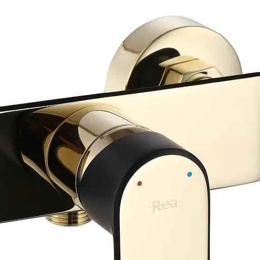Смеситель для душа Rea Bloom настенный black/gold REA-B9938 Черный - фото 3