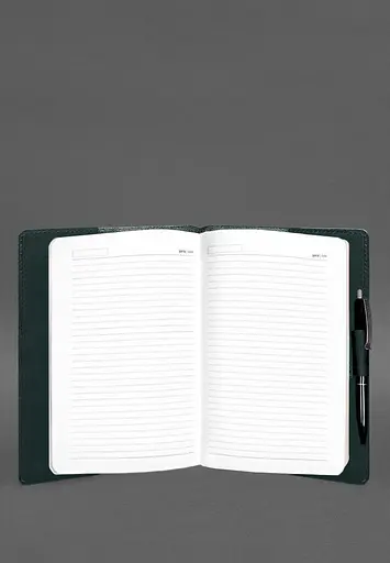 Кожаный блокнот А5 (софт-бук) 9.3 зеленый Crazy Horse - фото 4