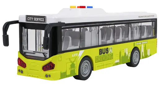 Интерактивный детский автобус Ramiz 1:16 со светом и звуком зеленый - фото 2