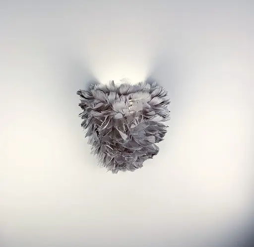 Нежный настенный светильник из серых натуральных перьев Line F Арт. WJU83 BK - фото 3