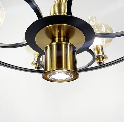 Класична підвісна люстра з 7 янтарними плафонами | Арт. ZL 1570/6 A | Line F - фото 2