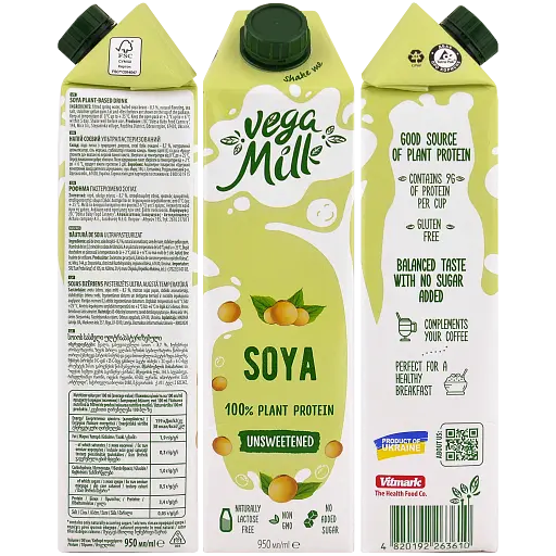 Молоко растительное Vega Milk Соевое 1,5% 950 мл   - фото 2