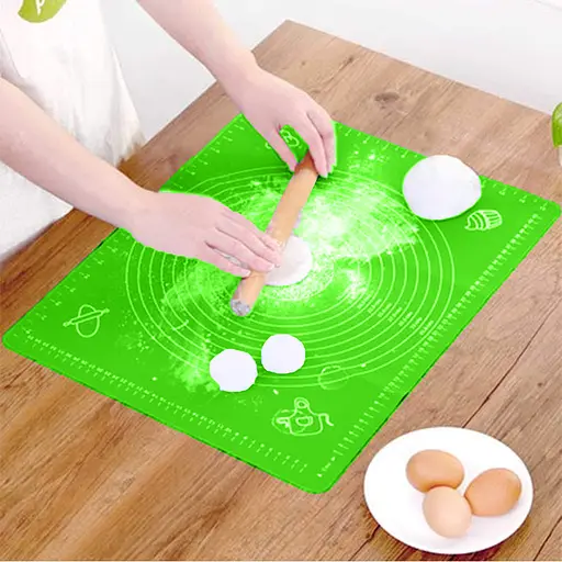 Килимок силіконовий для розкочування тіста, випічки та заморожування напівфабрикатів 25х35 см, A-Plus Салатовий 83589 - фото 3