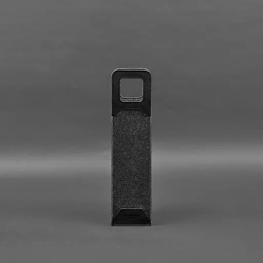 Чехол для вина BlankNote Краст 1.0 из фетра с кожаными вставками черный  - фото 6