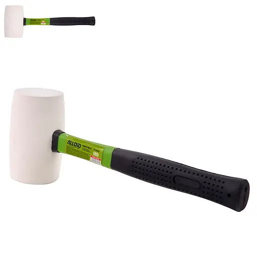 Киянка гумова Alloid з ручкою із фібергласу біла 680 г (RM-15680F) - фото 3