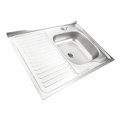 Кухонна мийка з нержавіючої сталі Platinum сатин 8060 R (0,5/160 мм), Satin - фото 2