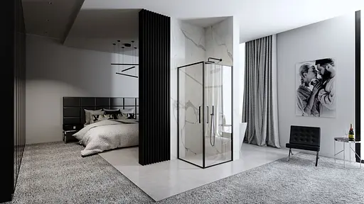 Душевая кабина Rea Abra 90x90 black mat REA-K5502, Черный матовый, Универсальная, прозрачная - фото 4