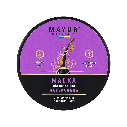 Маска для волос Mayur Против выпадения с аргановым маслом и ниацинамидом 500 мл (4820230954661)