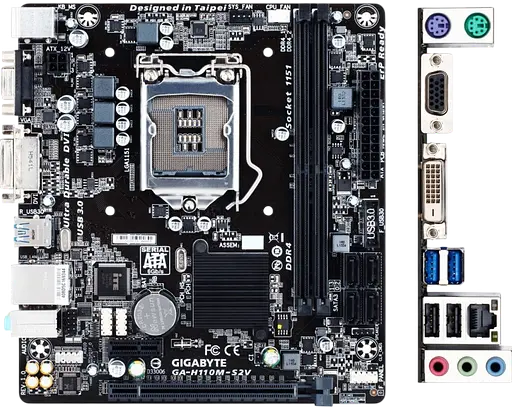 Материнская плата Gigabyte GA-H110M-S2V LGA 1151v1 (GA-H110M-S2V) Б/У - фото 2
