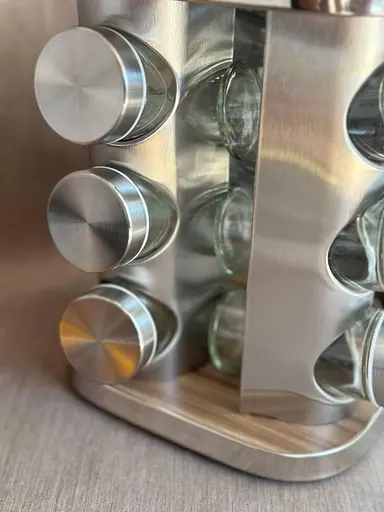 Органайзер набор для специй на вращающейся подставке Edenberg EB-18002 12 емкостей для хранения специй Серый - фото 3