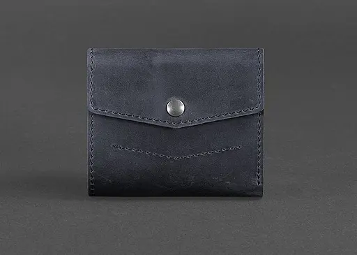 Кожаный кошелек 2.1 синий Crazy Horse - фото 1