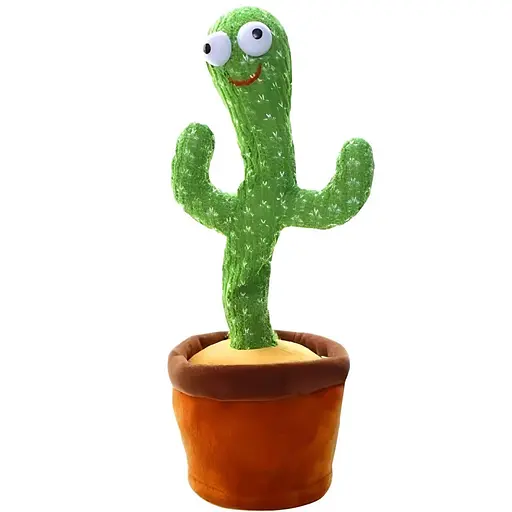Игрушка танцующий кактус Dancing Cactus с музыкой, светом и повторением