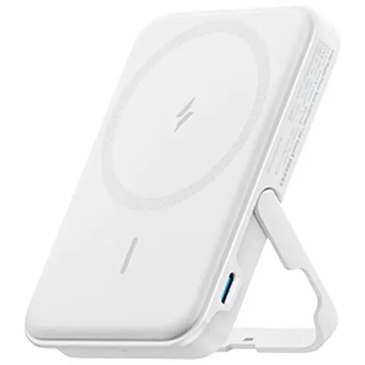 Магнітний Magsafe повербанк Anker A1618 5000 mAh для iPhone з підставкою для телефону білий