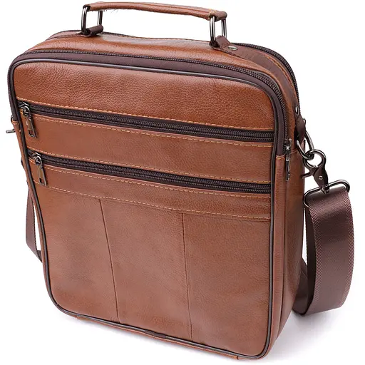 Сумка чоловіча з ручкою для перенесення в руці з натуральної шкіри Vintage 27х35х9,5 см sum0027497 - фото 2