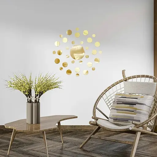 Дзеркальний декор Wall Sticker SW-00002499 акриловий самоклеючий 33 шт. золото - фото 5