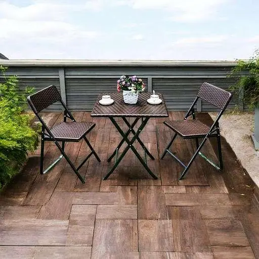 Садовий набір Spring Fun RATTAN BROWN стіл 61.5 см + 2 крісла для тераси - фото 5