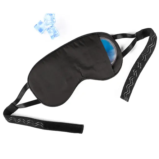 Маска для сну з мерсеризованої бавовни «Чумацький Шлях» з нековзкою резинкою та охолоджуючим гелевим вкладишем в Подарунковій упаковці Чорний (1143-02)