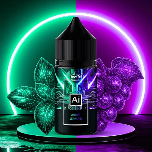 Набор компонентов для самозамеса солевой заправки WES AI 30 мл Mint Grape Ментоловый Виноград, 0-50 мг (18131)