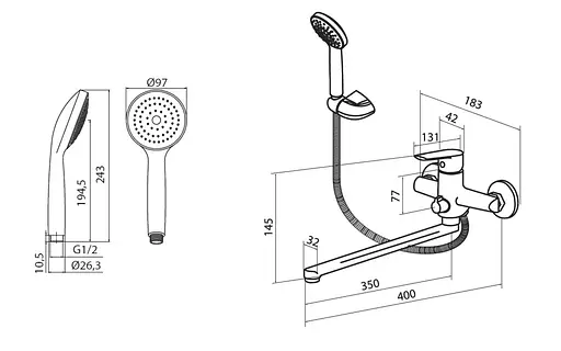 Змішувач для ванни DAMIXA Origin Balance 799500000 - фото 3