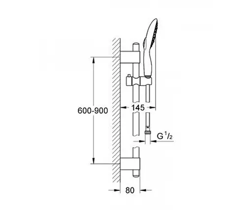 Душовий гарнітур Grohe Power & Soul 27738000, Хром - фото 2