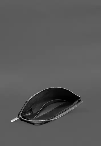 Кожаный портмоне-купюрник на молнии 14. черный - фото 6