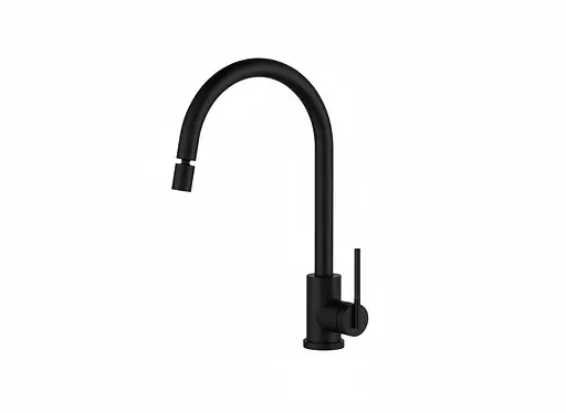 Смеситель для кухни из нержавеющей стали поворотный аэратор черный Nett EB-22 Черный матовый - фото 1