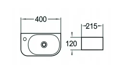 Умивальник Mexen Viera правий накладний підвісний MEX-21274000R, Білий - фото 2