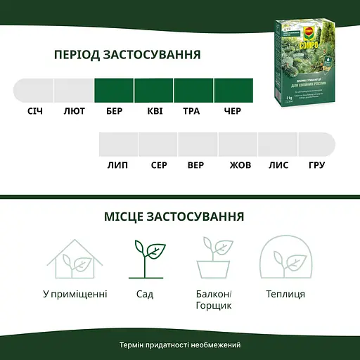 Тверде добриво тривалої дії для хвойних COMPO 2 кг - фото 5