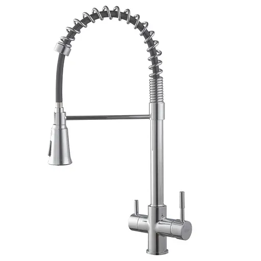 Смеситель для кухни на две воды с гибким изливом Koer KB-72025-01 KR5014 Хром - фото 1