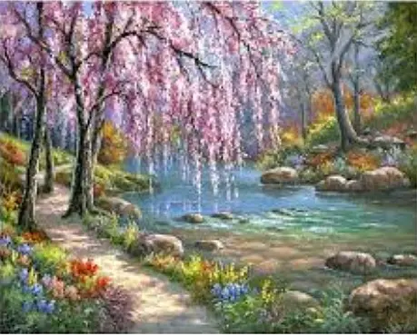 Алмазна мозаїка на підрамнику Лісова річка 30×40 см 60671_BGLD - фото 1