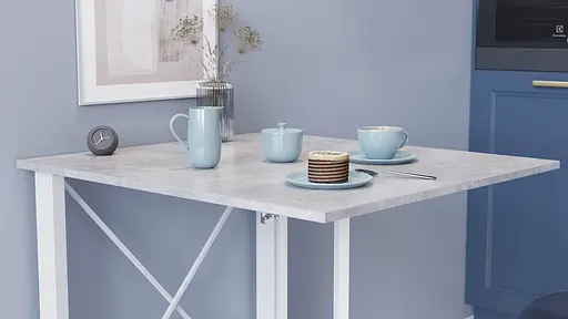 Стіл-книга трансформер Оріон 1 Ferrum-decor 750x810x730 Білий метал ДСП Бетон 16 мм (FRD-104610) - фото 4