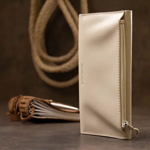 Женский кожаный кошелек Grande Pelle 21х10х2 см acs0018776 - фото 7