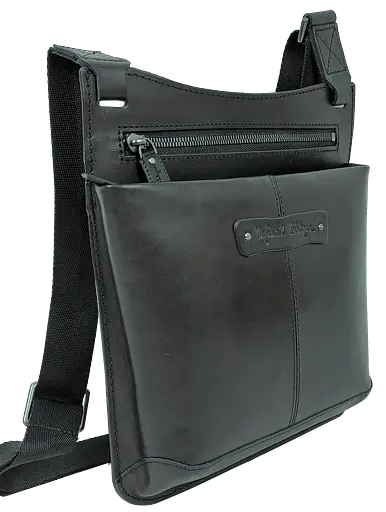 Мужская кожаная сумка планшетка черная Mykhail Ikhtyar sum0028762 - фото 2