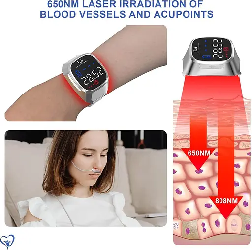 Наручные часы для холодной лазерной терапии, красный свет, терапевтическое устройство для облегчения боли - фото 4