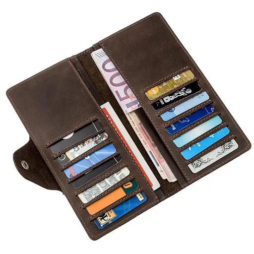 Кожаный портмоне Shvigel 18х8.5х1 см acs0016096 - фото 4