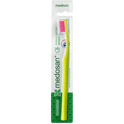 Зубна щітка Medosan SmileCare Medium Green Medosan Зелена