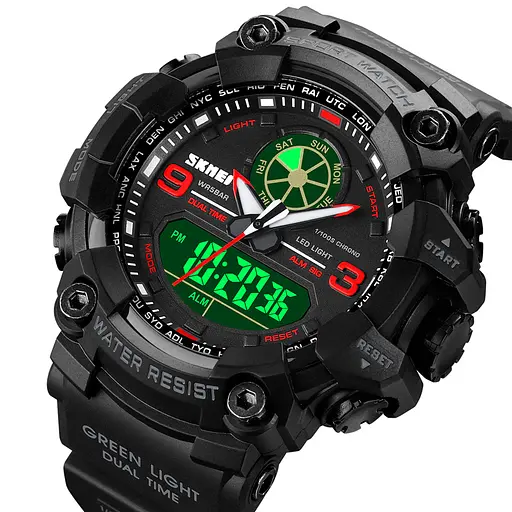 Наручний годинник чоловічий 1818 Black-Red. Skmei acs0030568 - фото 2