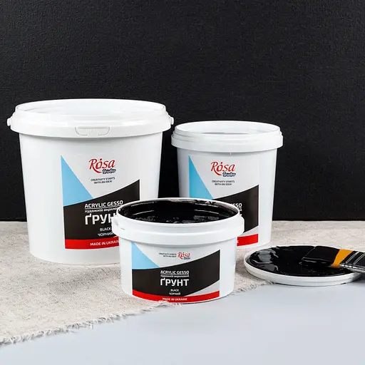 Грунт акриловий Rosa Studio художній чорний 500 мл - фото 4