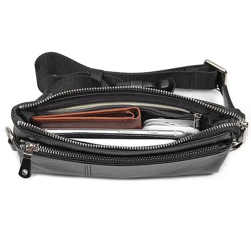 Кожаная мужская сумка на пояс John McDee 23,5х13х1,5 см nsa0001306 - фото 2
