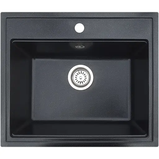 Гранітна кухонна мийка Romzha Patrat Antracit (902) - фото 1