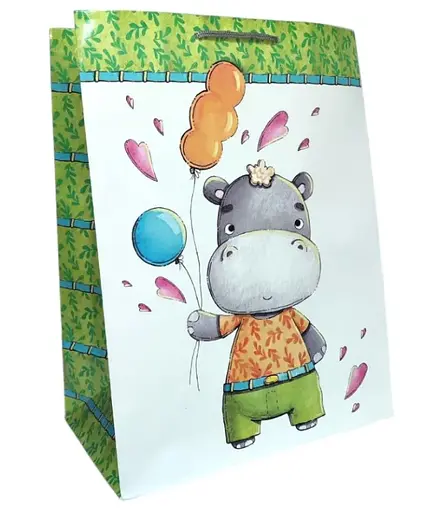 Набір подарункових пакетів Бегемотик, 29.5x40x20 см, 6 шт. в упаковці, 9668-3