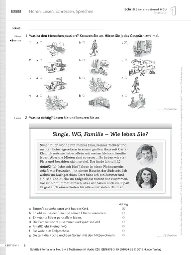 Schritte international Neu 3+4. Testtrainer + CD - фото 4