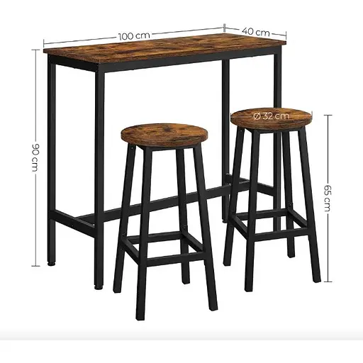 Барный стол и 2 барных стула Leobert Kidol в стиле Loft - фото 5