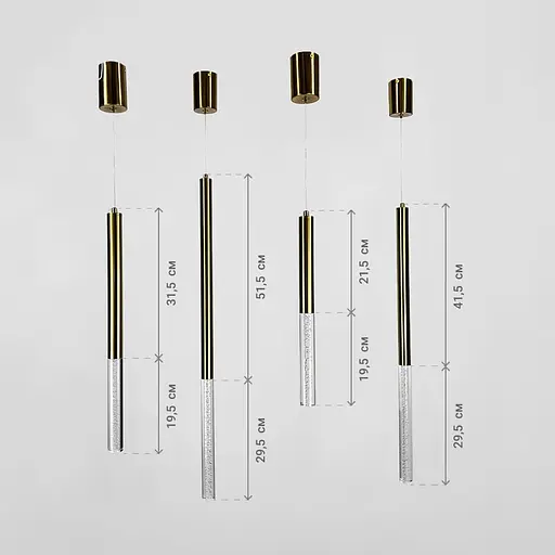 Латунний підвіс із скляним розсіювачем з ефектом бульбашок 81 см | Line F | Арт. MJ462/500+300 AB - фото 6