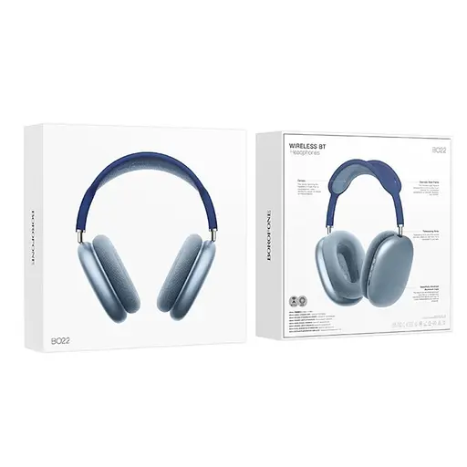 Навушники Borofone BO22 Elegant BT headphones бездротові накладні блакитні - фото 3